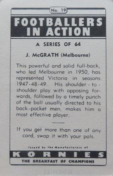 1951 Kornies Footballers in Action #19 Shane McGrath Back